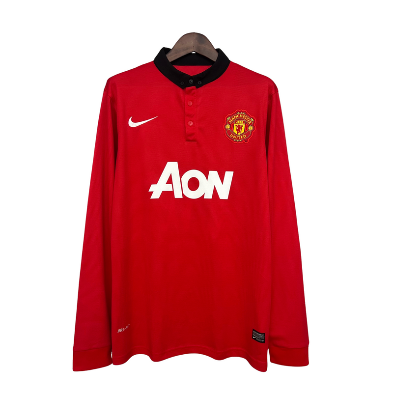 Camisa Manga Longa Manchester United Home Retrô 2013/14